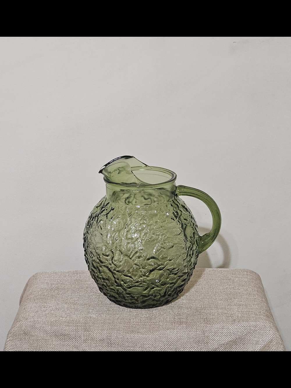 Anchor Hocking Avacado Green Glass Pitcher